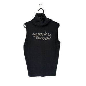 TERRANOVA LET ROCK BE YOUR ENERGY Knitted top sweater turtleneck black size med